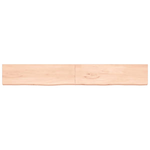 vidaXL Wall Shelf 220x30x(2-4) cm Untreated Solid Wood Oak