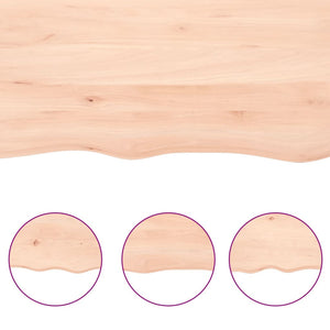 vidaXL Wall Shelf 220x30x(2-4) cm Untreated Solid Wood Oak