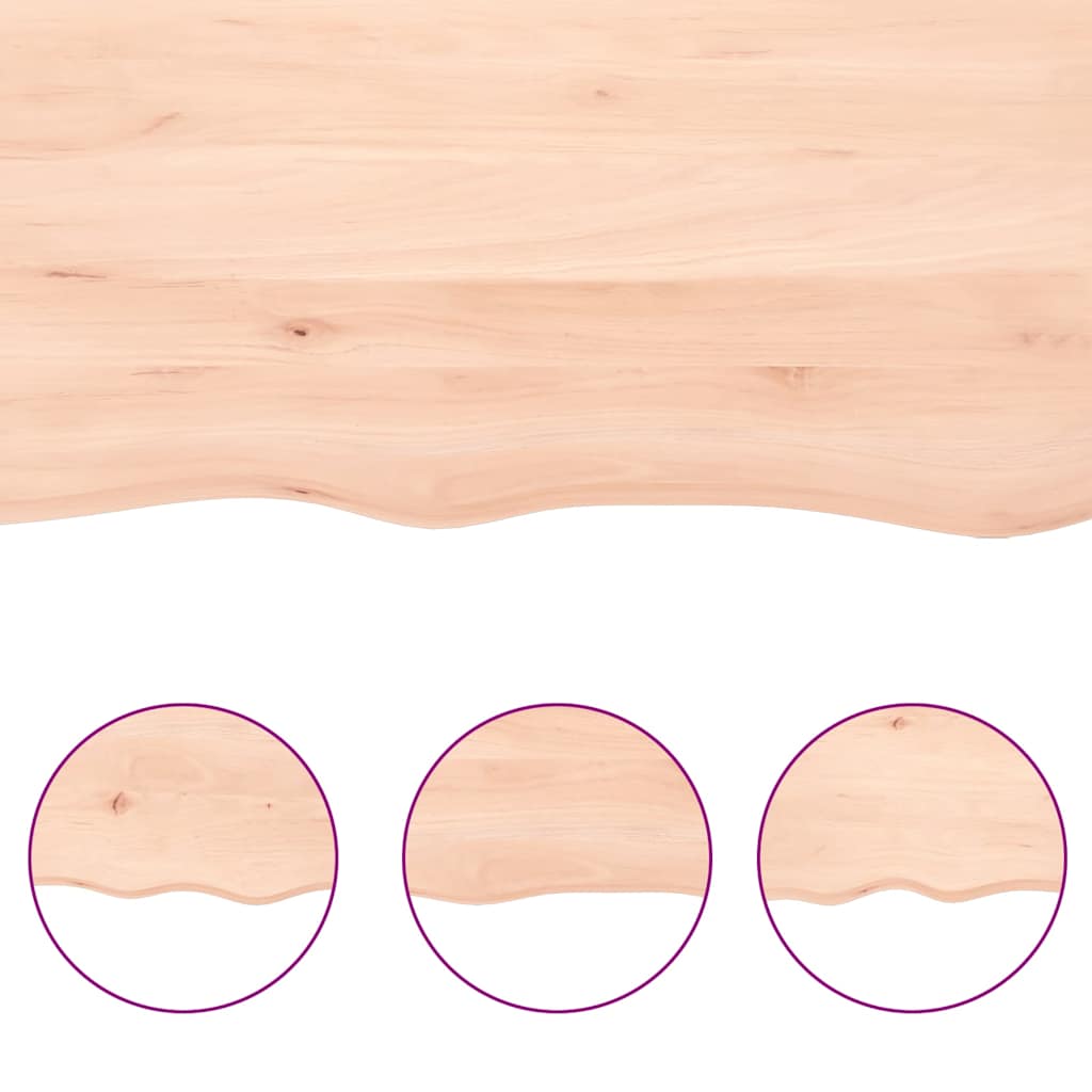 vidaXL Wall Shelf 220x60x(2-6) cm Untreated Solid Wood Oak