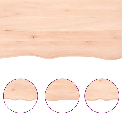 vidaXL Wall Shelf 220x60x(2-6) cm Untreated Solid Wood Oak