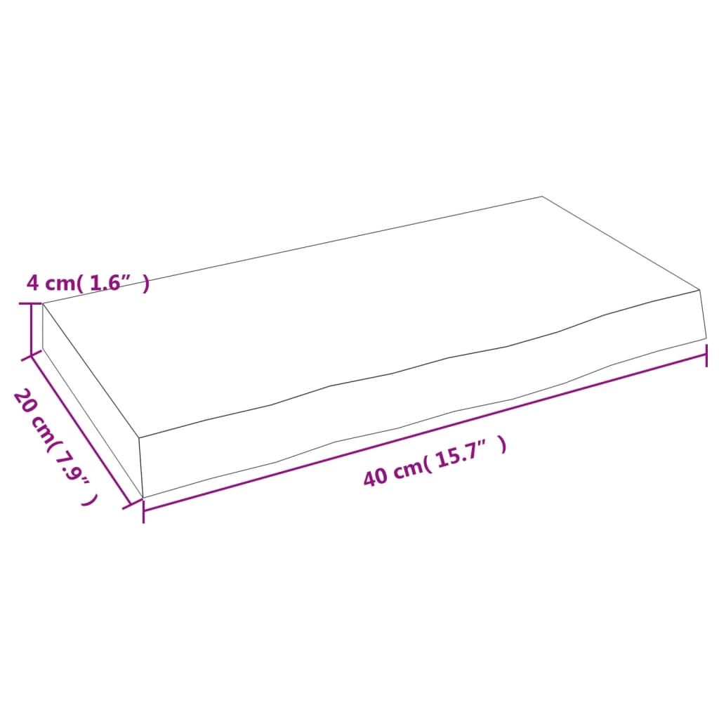 vidaXL Wall Shelf Light Brown 40x20x4 cm Treated Solid Wood Oak