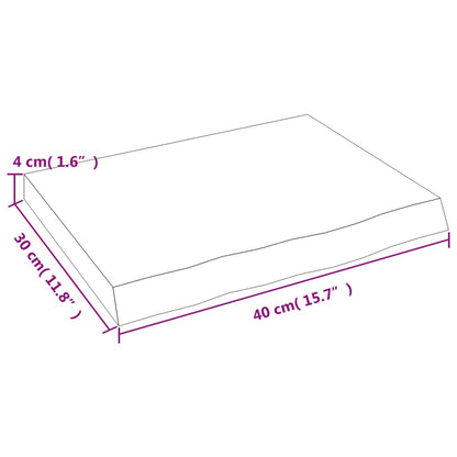 vidaXL Wall Shelf Light Brown 40x30x(2-4) cm Treated Solid Wood Oak