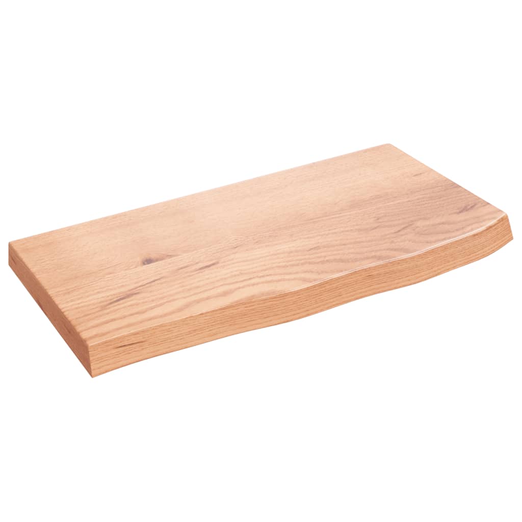 vidaXL Wall Shelf Light Brown 60x30x(2-4) cm Treated Solid Wood Oak