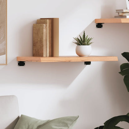 vidaXL Wall Shelf Light Brown 60x30x(2-4) cm Treated Solid Wood Oak