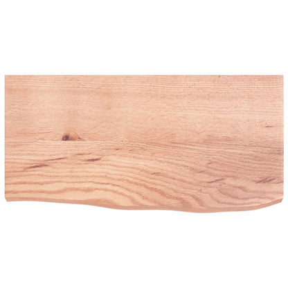 vidaXL Wall Shelf Light Brown 60x30x(2-4) cm Treated Solid Wood Oak