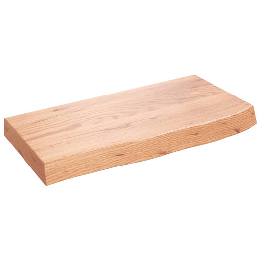 vidaXL Wall Shelf Light Brown 60x30x(2-6) cm Treated Solid Wood Oak