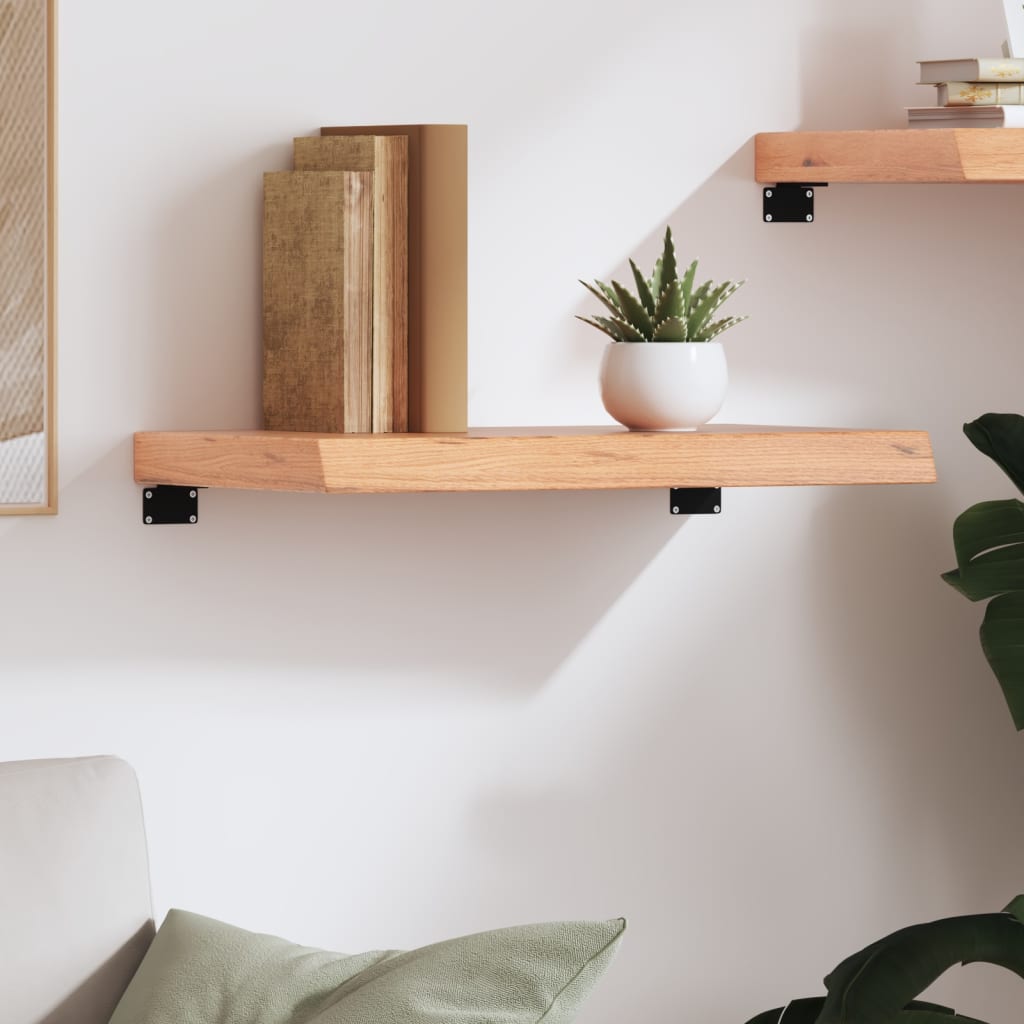 vidaXL Wall Shelf Light Brown 60x30x(2-6) cm Treated Solid Wood Oak