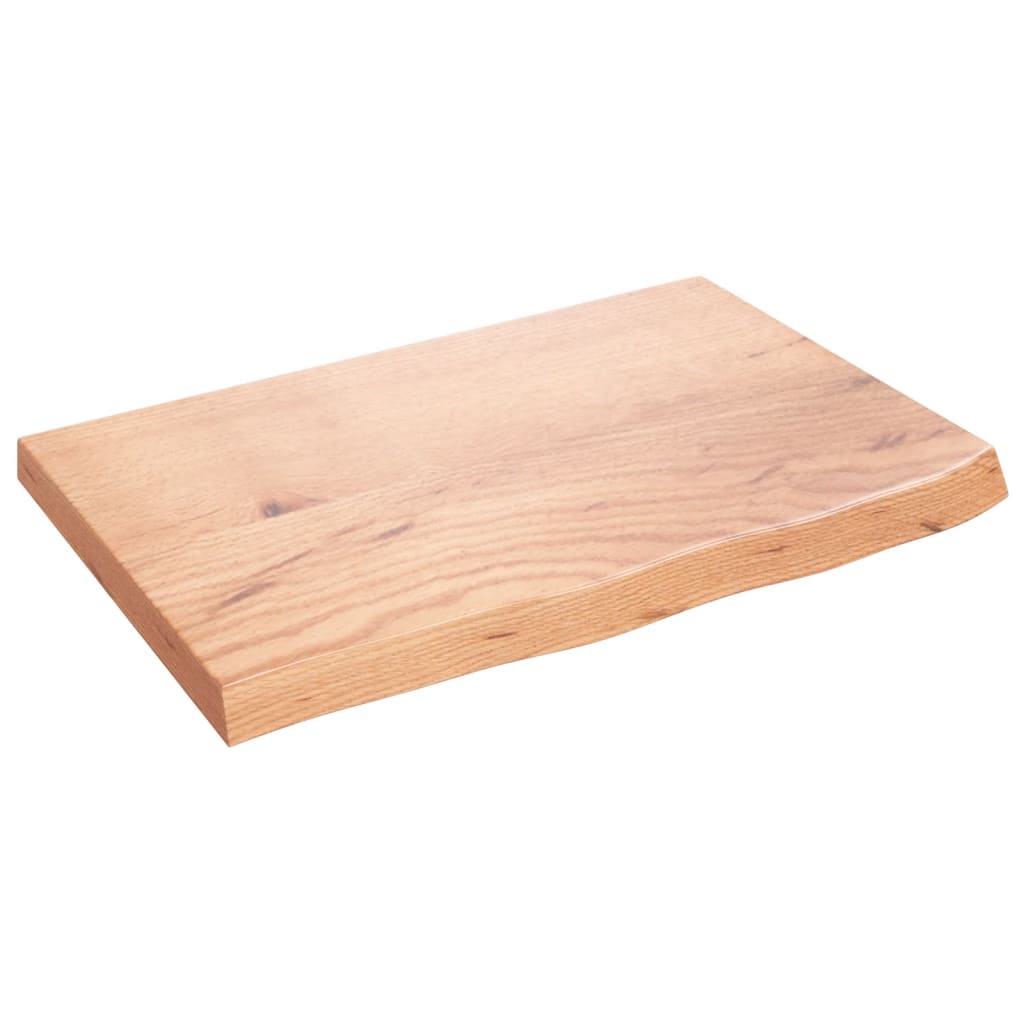 vidaXL Wall Shelf Light Brown 60x40x(2-4) cm Treated Solid Wood Oak