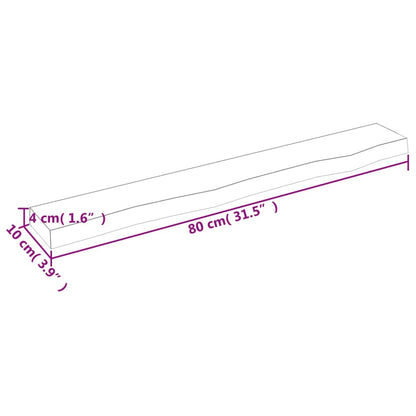 vidaXL Wall Shelf Light Brown 80x10x4 cm Treated Solid Wood Oak