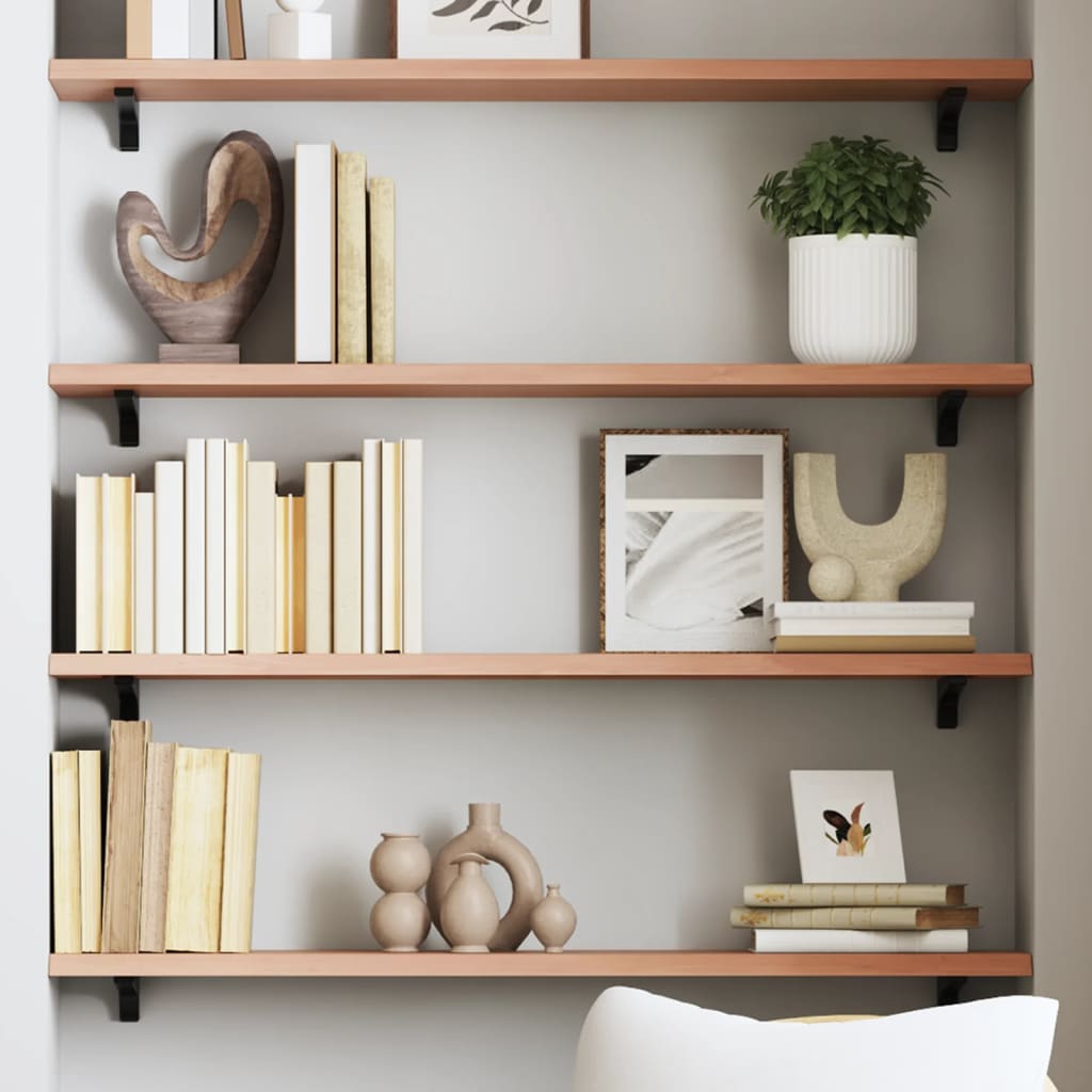vidaXL Wall Shelf Light Brown 80x20x2 cm Treated Solid Wood Oak