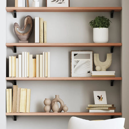 vidaXL Wall Shelf Light Brown 80x20x2 cm Treated Solid Wood Oak
