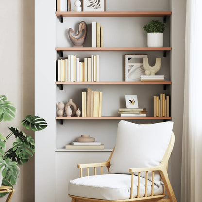 vidaXL Wall Shelf Light Brown 80x30x2 cm Treated Solid Wood Oak