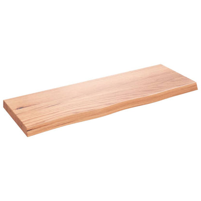 vidaXL Wall Shelf Light Brown 80x30x(2-4) cm Treated Solid Wood Oak