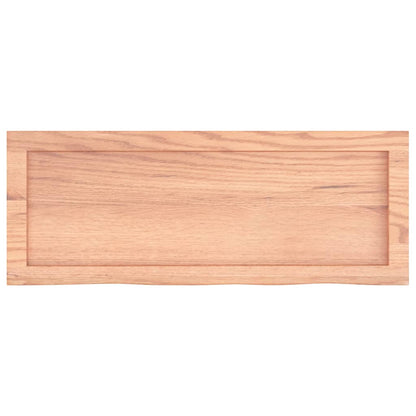 vidaXL Wall Shelf Light Brown 80x30x(2-4) cm Treated Solid Wood Oak