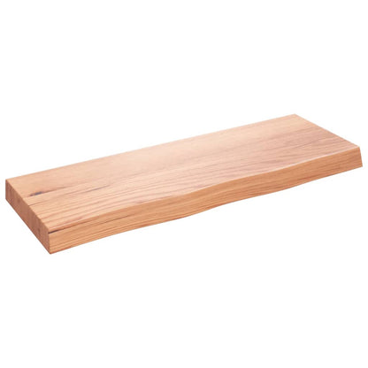 vidaXL Wall Shelf Light Brown 80x30x(2-6) cm Treated Solid Wood Oak
