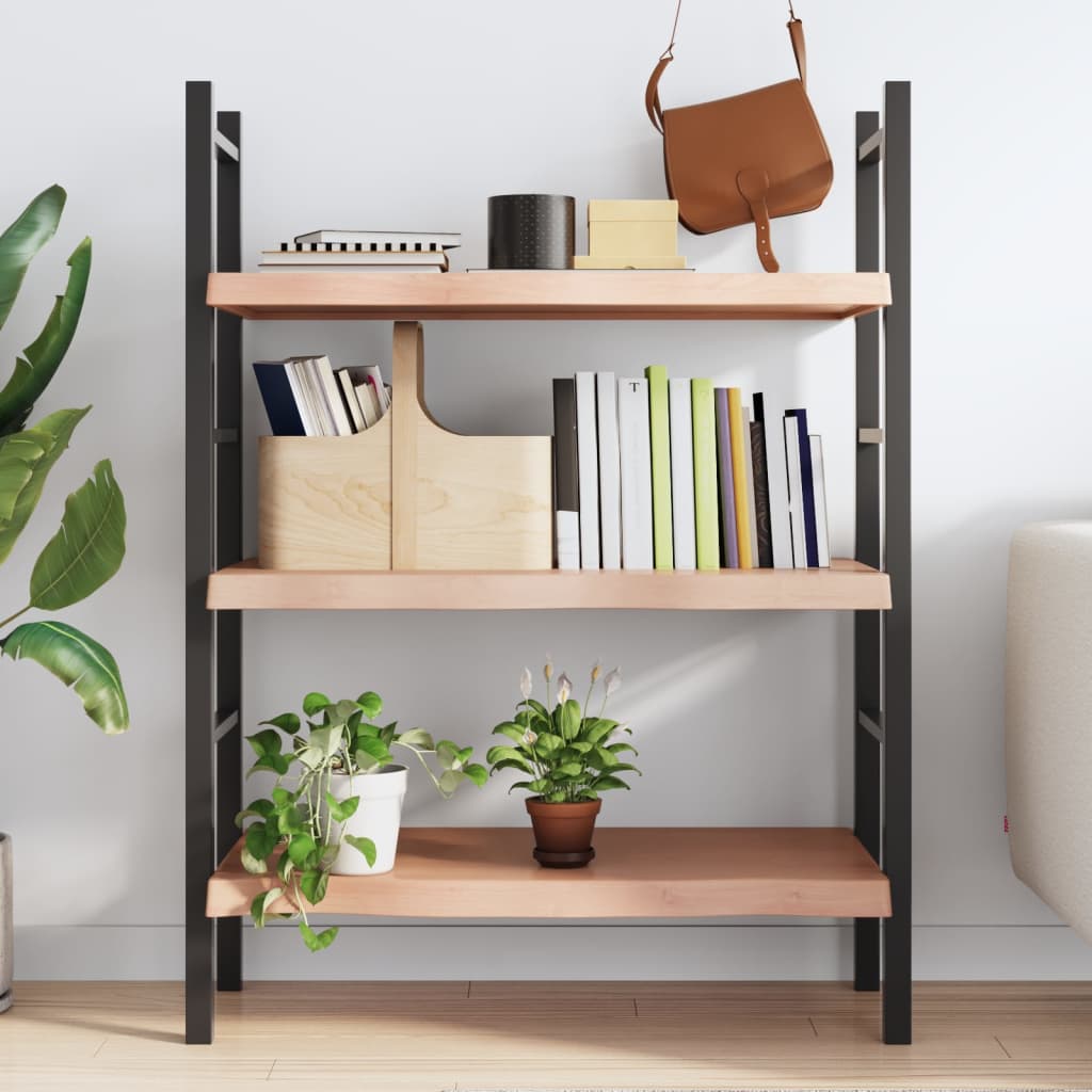 vidaXL Wall Shelf Light Brown 80x40x(2-6) cm Treated Solid Wood Oak