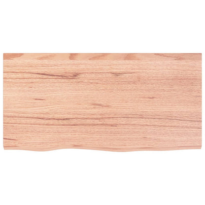 vidaXL Wall Shelf Light Brown 80x40x(2-6) cm Treated Solid Wood Oak