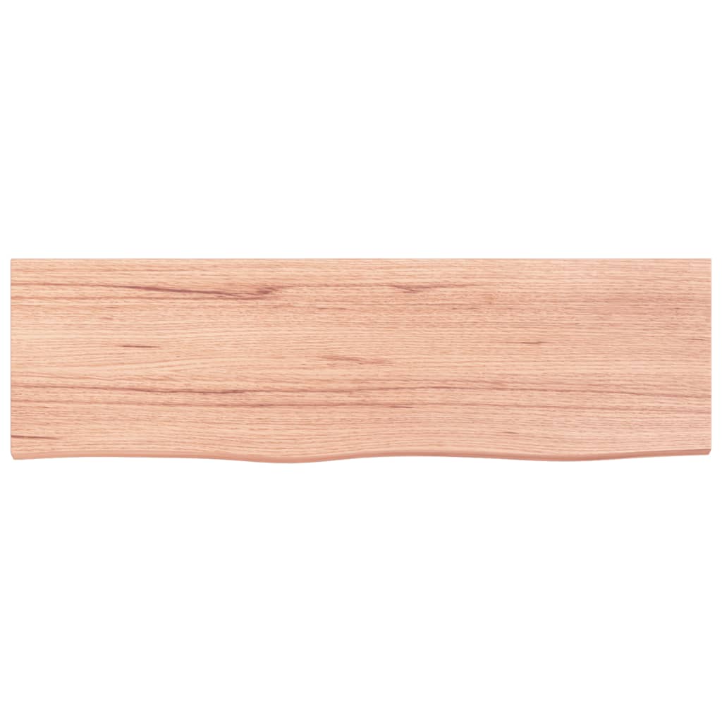 vidaXL Wall Shelf Light Brown 100x30x(2-4) cm Treated Solid Wood Oak