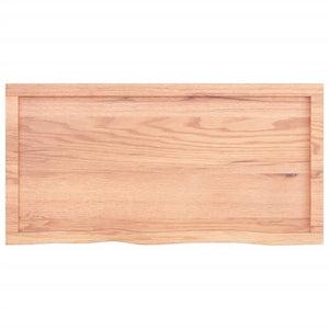vidaXL Wall Shelf Light Brown 100x50x(2-4) cm Treated Solid Wood Oak
