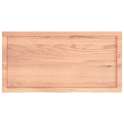 vidaXL Wall Shelf Light Brown 100x50x(2-6) cm Treated Solid Wood Oak
