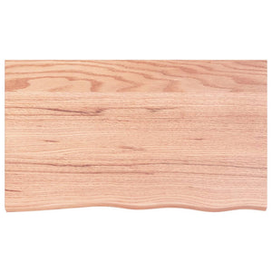 vidaXL Wall Shelf Light Brown 100x60x(2-4) cm Treated Solid Wood Oak