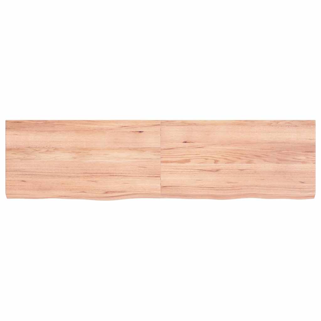 vidaXL Wall Shelf Light Brown 120x30x(2-4) cm Treated Solid Wood Oak