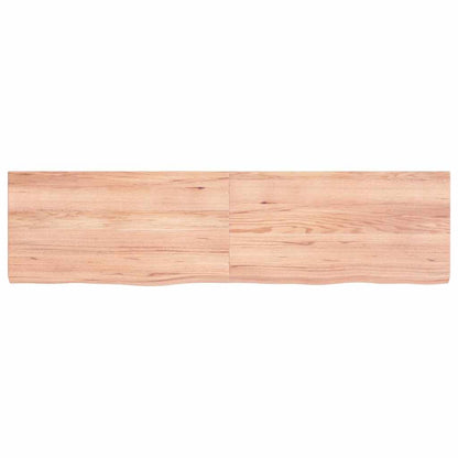 vidaXL Wall Shelf Light Brown 120x30x(2-4) cm Treated Solid Wood Oak