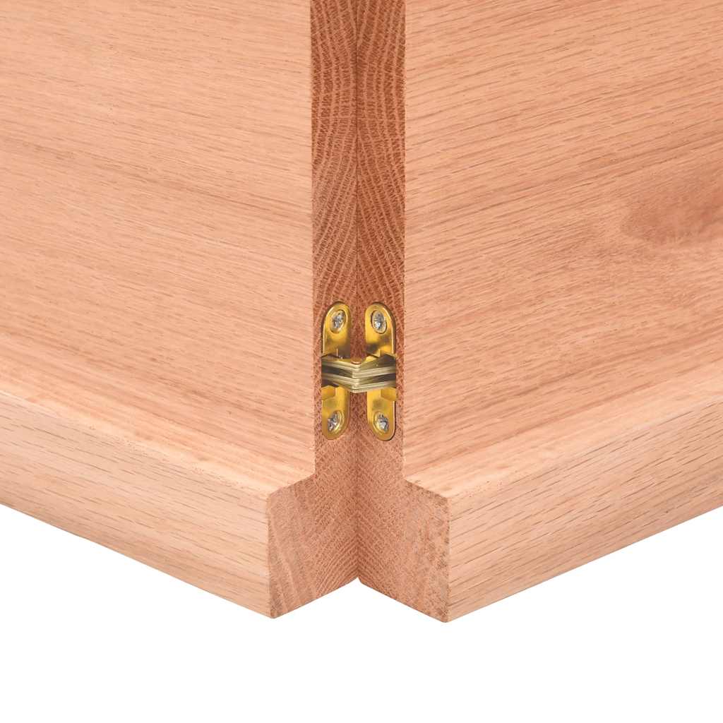 vidaXL Wall Shelf Light Brown 120x30x(2-4) cm Treated Solid Wood Oak