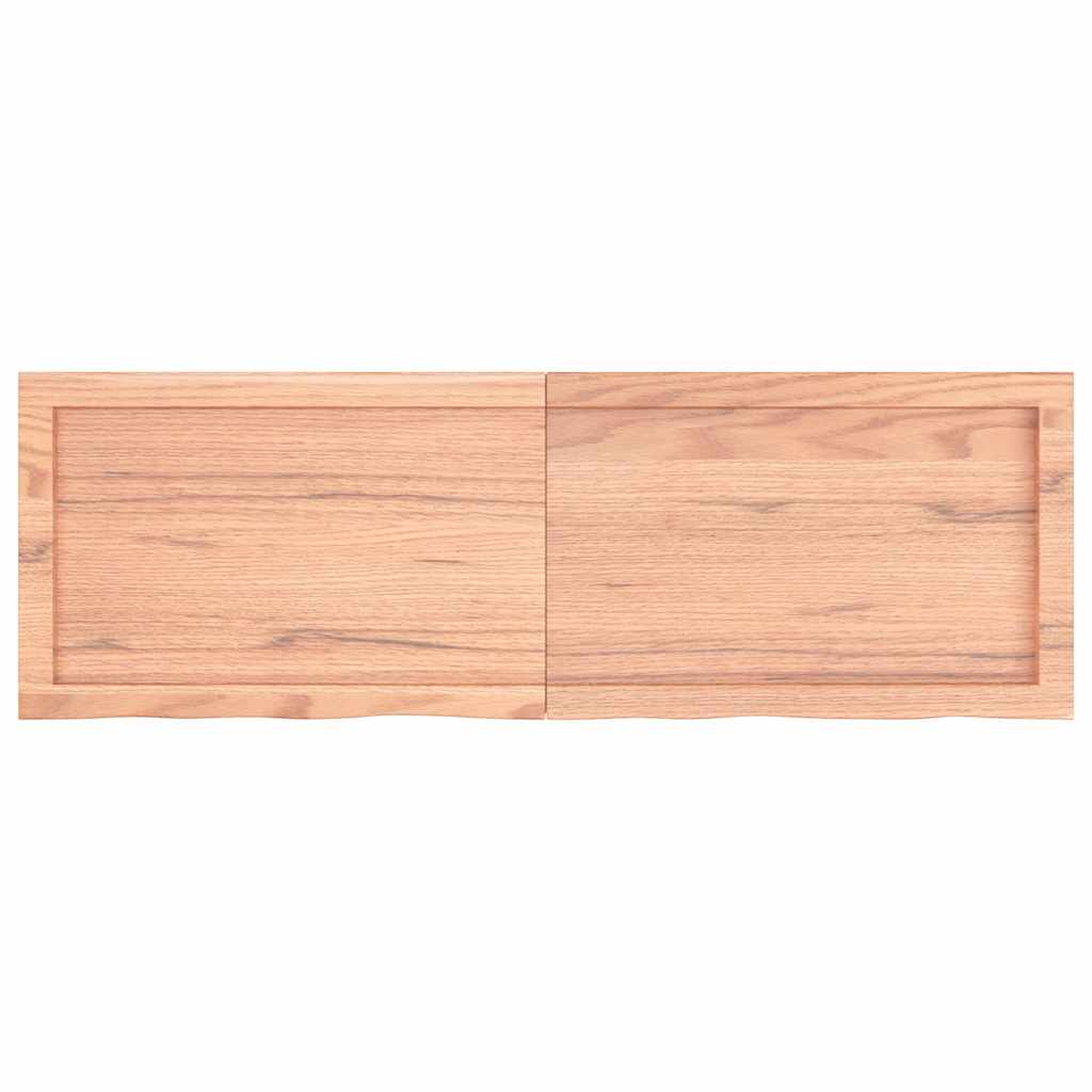 vidaXL Wall Shelf Light Brown 120x40x(2-4) cm Treated Solid Wood Oak