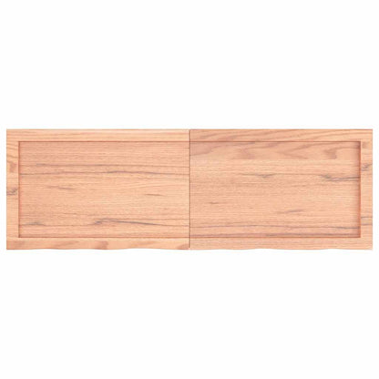 vidaXL Wall Shelf Light Brown 120x40x(2-4) cm Treated Solid Wood Oak