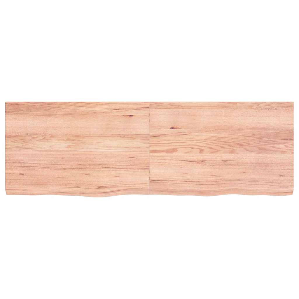 vidaXL Wall Shelf Light Brown 120x40x(2-4) cm Treated Solid Wood Oak