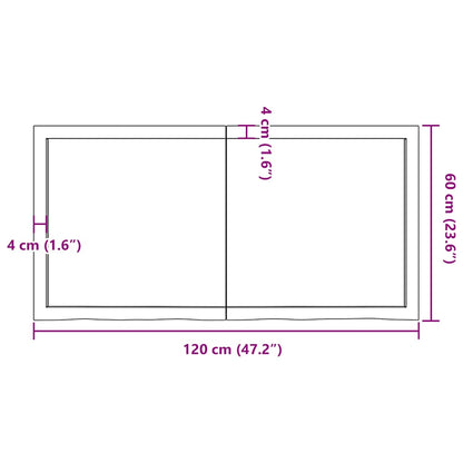 vidaXL Wall Shelf Light Brown 120x60x(2-6) cm Treated Solid Wood Oak