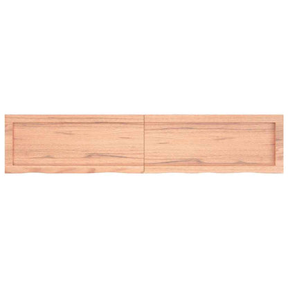 vidaXL Wall Shelf Light Brown 140x30x(2-4) cm Treated Solid Wood Oak