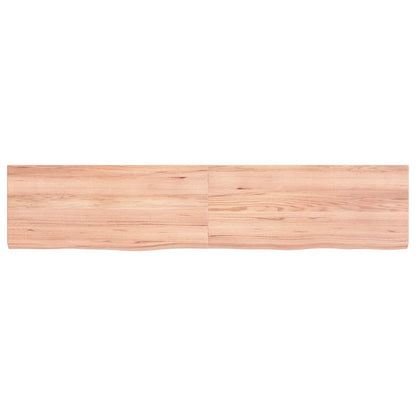 vidaXL Wall Shelf Light Brown 140x30x(2-4) cm Treated Solid Wood Oak