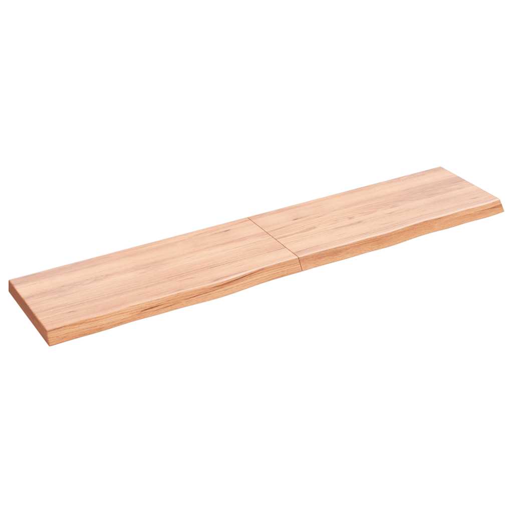 vidaXL Wall Shelf Light Brown 140x30x(2-4) cm Treated Solid Wood Oak
