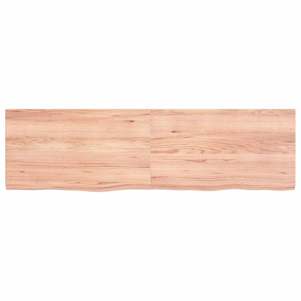 vidaXL Wall Shelf Light Brown 140x40x(2-4) cm Treated Solid Wood Oak