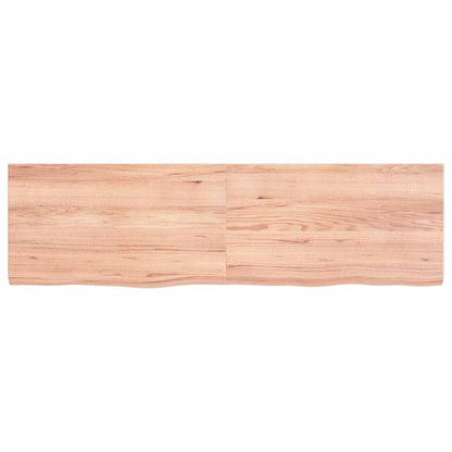 vidaXL Wall Shelf Light Brown 140x40x(2-4) cm Treated Solid Wood Oak