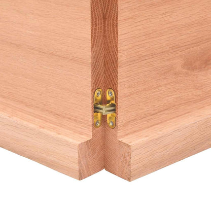 vidaXL Wall Shelf Light Brown 140x40x(2-4) cm Treated Solid Wood Oak