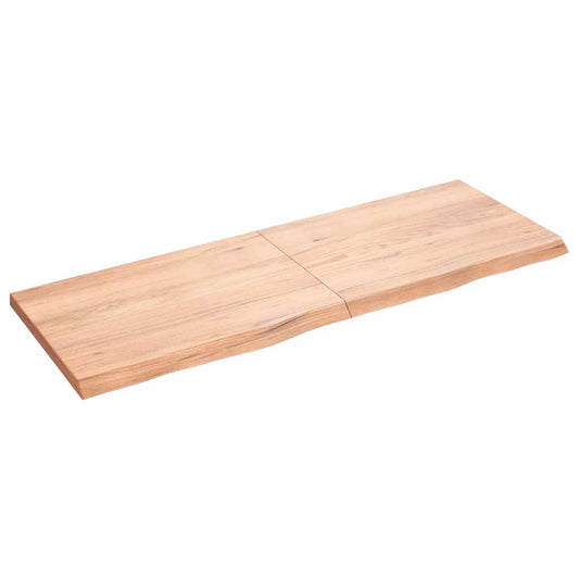 vidaXL Wall Shelf Light Brown 140x50x(2-4) cm Treated Solid Wood Oak