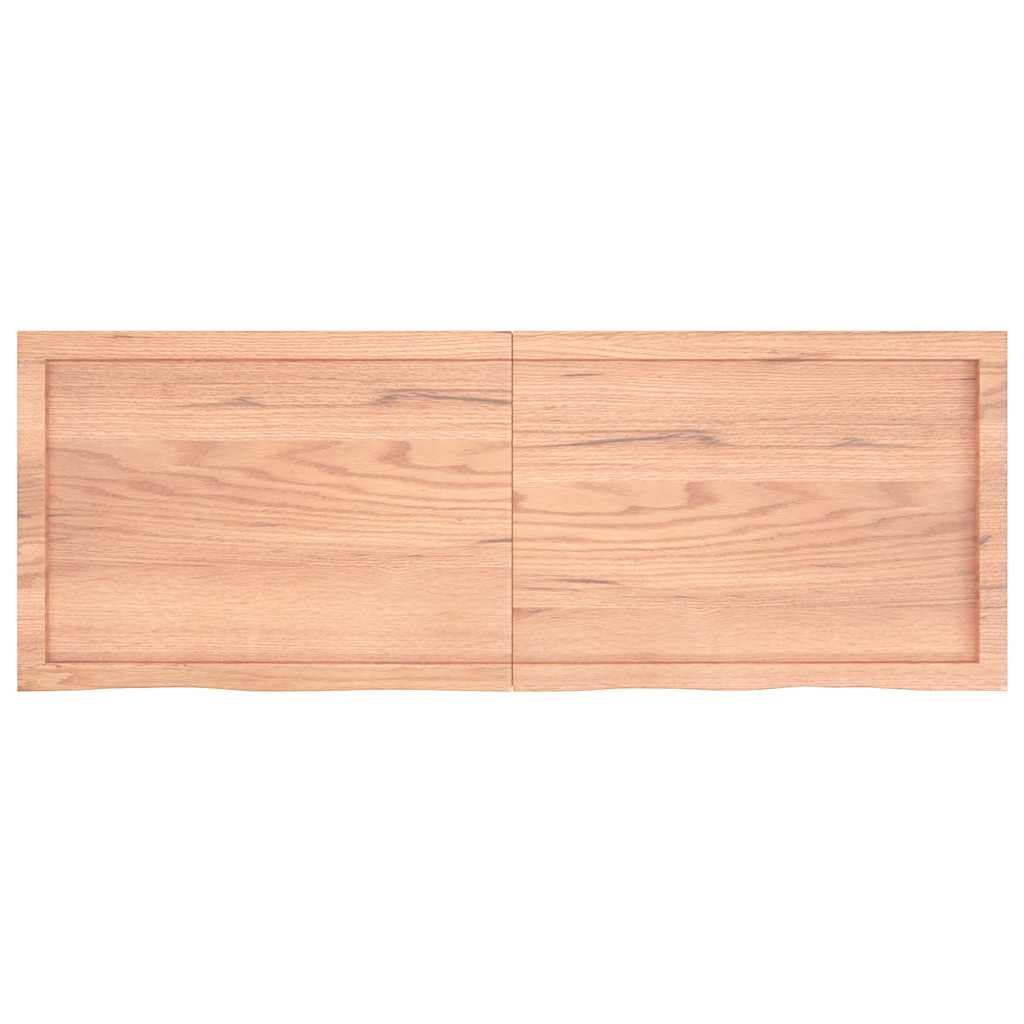 vidaXL Wall Shelf Light Brown 140x50x(2-6) cm Treated Solid Wood Oak