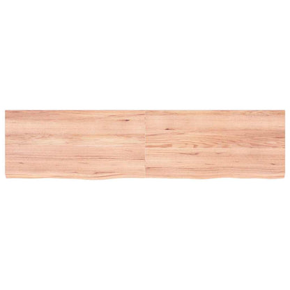 vidaXL Wall Shelf Light Brown 160x40x(2-4) cm Treated Solid Wood Oak
