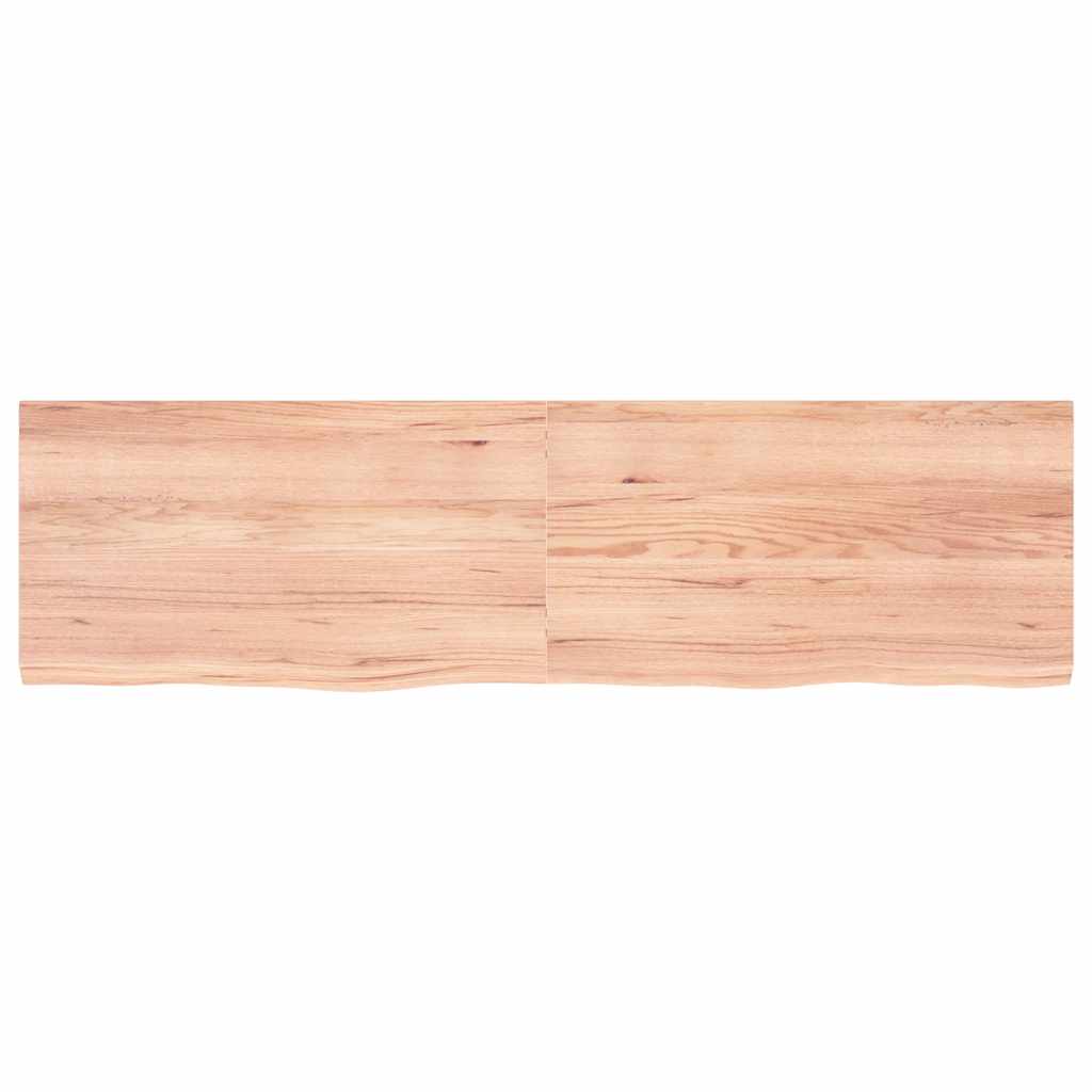 vidaXL Wall Shelf Light Brown 180x50x(2-4) cm Treated Solid Wood Oak