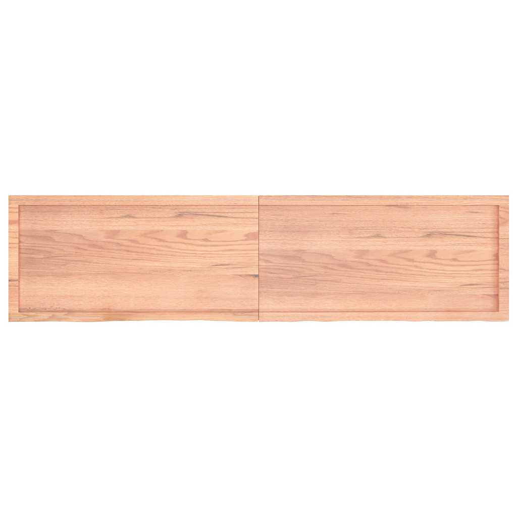 vidaXL Wall Shelf Light Brown 200x50x(2-4) cm Treated Solid Wood Oak