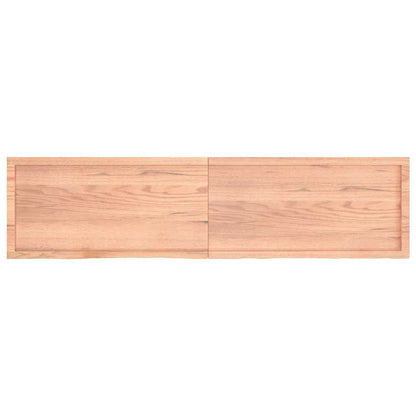 vidaXL Wall Shelf Light Brown 200x50x(2-4) cm Treated Solid Wood Oak