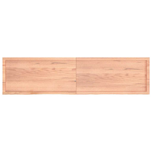 vidaXL Wall Shelf Light Brown 200x50x(2-4) cm Treated Solid Wood Oak