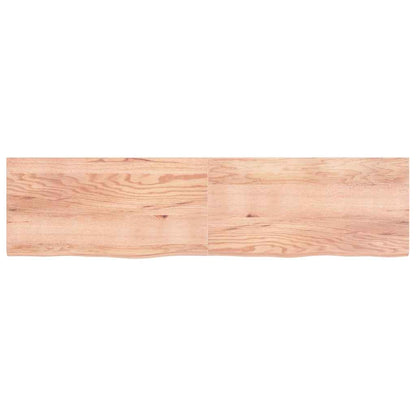 vidaXL Wall Shelf Light Brown 200x50x(2-4) cm Treated Solid Wood Oak