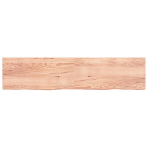 vidaXL Wall Shelf Light Brown 220x50x(2-6) cm Treated Solid Wood Oak