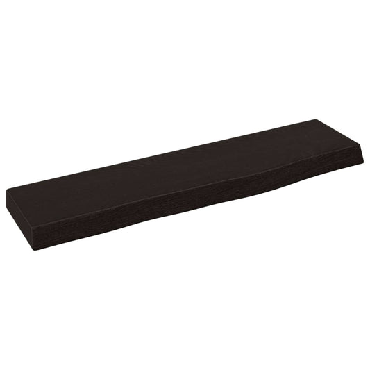 vidaXL Wall Shelf Dark Brown 40x10x2 cm Treated Solid Wood Oak
