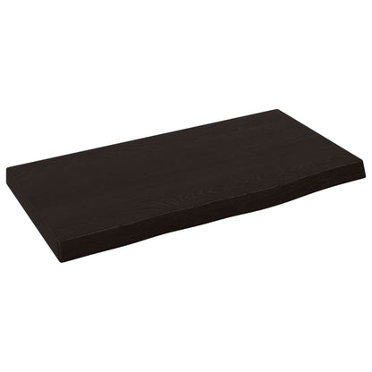 vidaXL Wall Shelf Dark Brown 40x20x2 cm Treated Solid Wood Oak