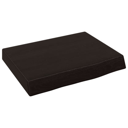 vidaXL Wall Shelf Dark Brown 40x30x(2-4) cm Treated Solid Wood Oak